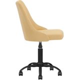 VidaXL Draaibare Eetkamerstoelen 2 st. Stof Geel