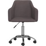 vidaXL Eetkamerstoelen draaibaar 2 st stof taupe