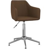 VidaXL Draaibare Eetkamerstoelen 2 st. Stof Donkerbruin