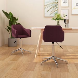 VidaXL Draaibare Eetkamerstoelen 2 st. Stof Paars