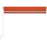 vidaXL Markise Manuell Einziehbar mit LED 350x250 cm Orange Braun
