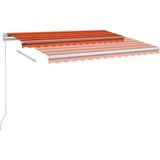 vidaXL Markise Manuell Einziehbar mit LED 350x250 cm Orange Braun