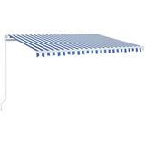 vidaXL-Luifel-handmatig-uittrekbaar-400x350-cm-blauw-en-wit