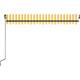 vidaXL Markise Manuell Einziehbar 450x300 cm Gelb und Weiß