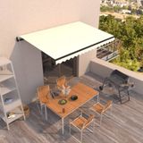 vidaXL - Luifel - automatisch - uittrekbaar - 450x300 - cm - crèmekleurig