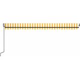 vidaXL - Luifel - automatisch - met - LED - en - windsensor - 500x350 - cm - geel - wit