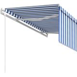 vidaXL Markise Automatisch Einziehbar mit Volant 3,5x2,5 m Blau & Weiß