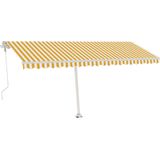 vidaXL Luifel vrijstaand automatisch 500x350 cm geel en wit