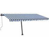 vidaXL Standmarkise Automatisch 400x350 cm Blau/Weiß