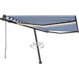 vidaXL Luifel automatisch met LED en windsensor 400x350 cm blauw wit