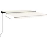 vidaXL - Luifel - vrijstaand - handmatig - uittrekbaar - 450x350 - cm - crèmekleurig