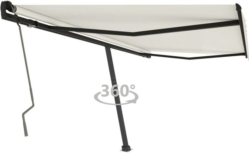 vidaXL - Luifel - vrijstaand - handmatig - uittrekbaar - 450x350 - cm - crèmekleurig
