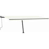 vidaXL - Luifel - handmatig - uittrekbaar - met - LED - 600x350 - cm - crèmekleurig