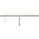 vidaXL - Luifel - handmatig - uittrekbaar - met - LED - 600x350 - cm - crèmekleurig