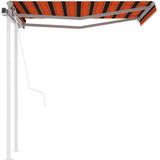 vidaXL Luifel automatisch uittrekbaar met palen 3,5x2,5 m oranje bruin