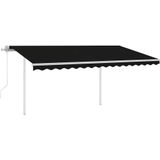 vidaXL - Luifel - automatisch - met - LED - en - windsensor - 4,5x3 - m - antracietkleur