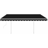 vidaXL - Luifel - automatisch - met - LED - en - windsensor - 4,5x3 - m - antracietkleur
