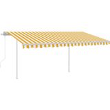 vidaXL Automatische Markise mit LED & Windsensor 4,5x3,5 m Gelb Weiß