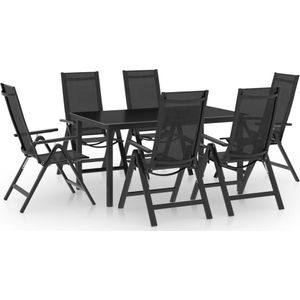 vidaXL 7-tlg. Garten-Essgruppe Aluminium Anthrazit