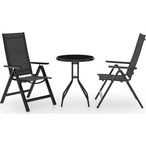 VidaXL 3-delige Bistroset Zwart en Atracietkleurig
