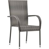 vidaXL 7-tlg. Garten-Essgruppe Poly Rattan Grau