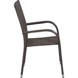 5-tlg. Garten-Essgruppe Poly Rattan Braun Vidaxl