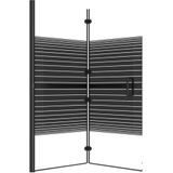 vidaXL Faltbare Duschkabine ESG 120x140 cm Schwarz