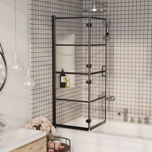 vidaXL - Douchewand - inklapbaar - 100x140 - cm - ESG - zwart