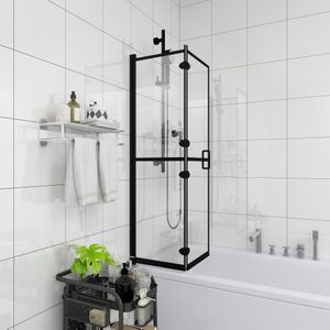 vidaXL - Douchewand - inklapbaar - 100x140 - cm - ESG - zwart