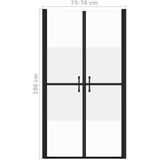 vidaXL Duschtür Halb Matt ESG (73-76)x190 cm