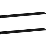 Vidaxl - Wandregale 2 Stk. Schwarz 115x9x3 cm