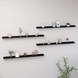 Wandregale 4 Stk. Schwarz 115x9x3 cm Vidaxl