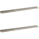 Wandplank - Betongrijs - MDF - Set van 2