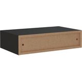 vidaXL - Wandschappen - Zwart - MDF en Metaal - 2 Stuks