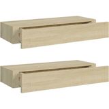 Haba - Wandplank - Eiken - MDF en Metaal - Inclusief 2 Lades