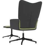 VidaXL Relaxstoel met Voetenbank Fluweel en PVC Lichtgroen