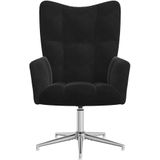 vidaXL Relaxstoel fluweel zwart