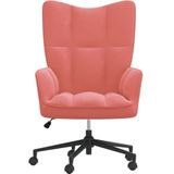 vidaXL Relaxstoel fluweel roze