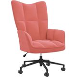 vidaXL Relaxstoel fluweel roze