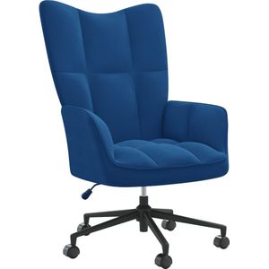 vidaXL Relaxstoel fluweel blauw