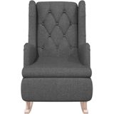 VidaXL Fauteuil Massief Rubberwood Schommelpoten Stof Donkergrijs