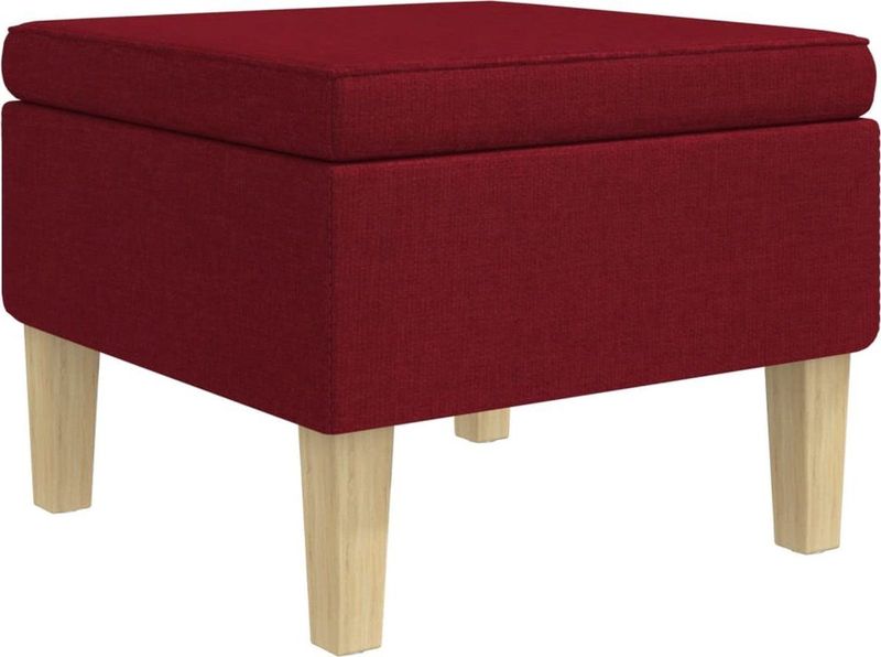 vidaXL Hocker mit Holzbeinen Weinrot Stoff