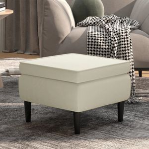 Hocker mit Holzbeinen Creme Samt Vidaxl