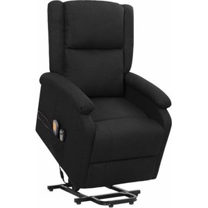 vidaXL Sta-op-massagestoel - Zwart - Stof - Verstelbaar - Heffunctie