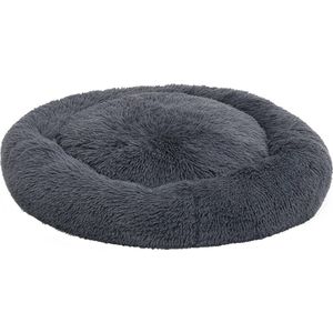 vidaXL-Honden-/kattenkussen-wasbaar-90x90x16-cm-pluche-donkergrijs