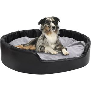 vidaXL Hundebett Schwarz-Grau 99x89x21 cm Plüsch und Kunstleder