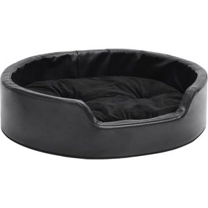 vidaXL Hundebett Schwarz 69x59x19 cm Plüsch und Kunstleder