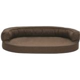 vidaXL-Hondenbed-ergonomisch-linnen-look-75x53-cm-bruin