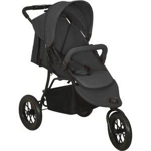 VidaXL Kinderwagen staal antracietkleurig