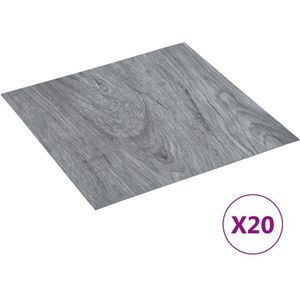 Lichtgrijze PVC Vloerplankenset - Set van 20 Planken - Totale Oppervlakte 1,86 m²